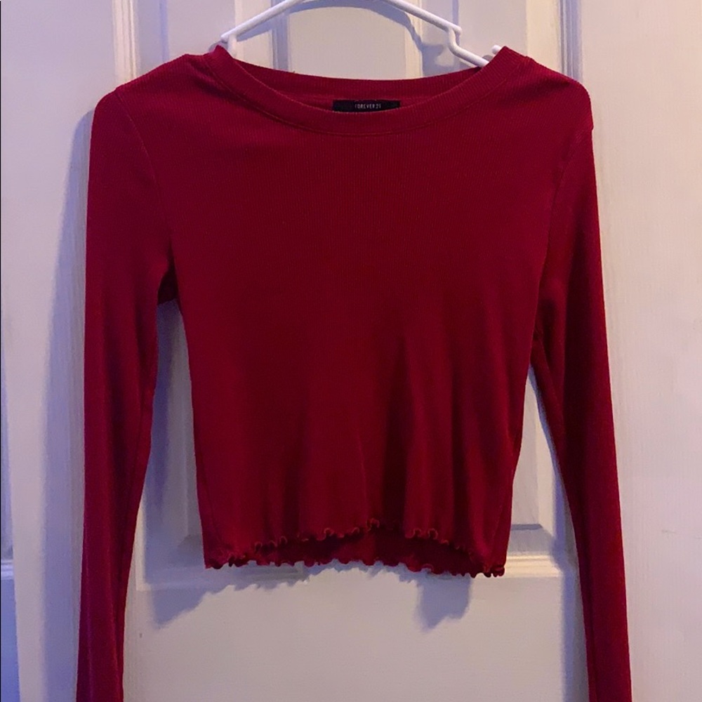 Forever 21 Red Long Sleeves Shirt